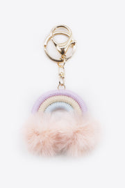 Assorted 4-Pack Rainbow Pom Pom Keychain